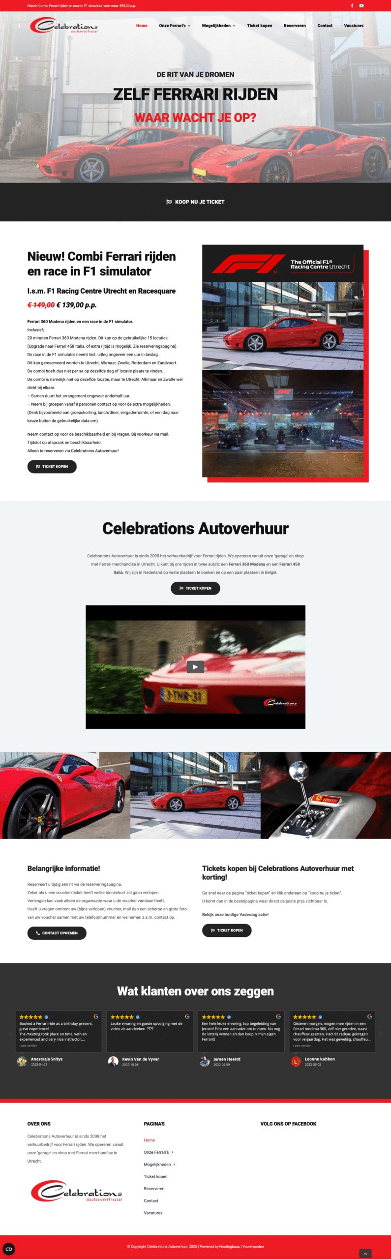 Screenshot van Celebrations Autoverhuur
